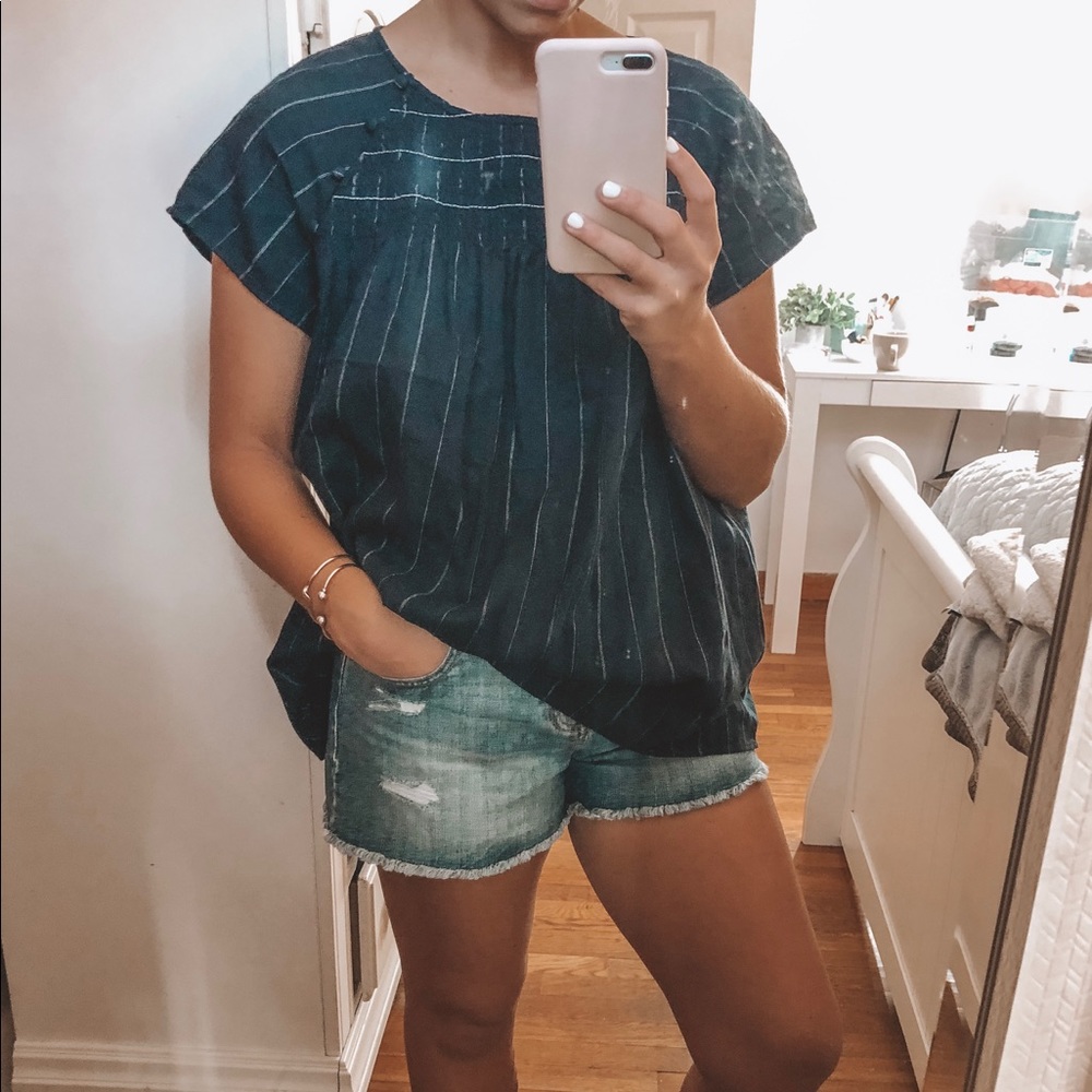 Navy babydoll shirt